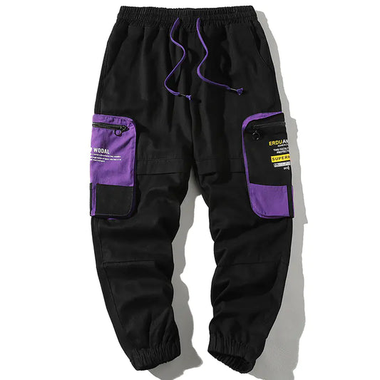 Trendy Color-Blocked Utility Trousers