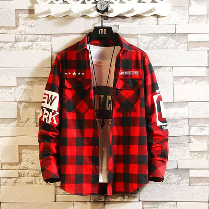 Men's Stylish Slim Fit Plaid Shirt