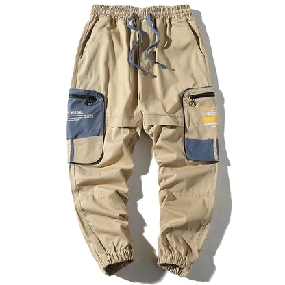 Trendy Color-Blocked Utility Trousers