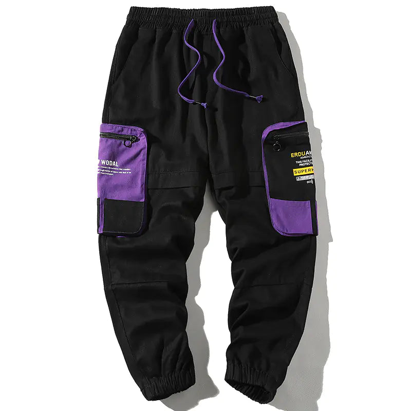 Trendy Color-Blocked Utility Trousers
