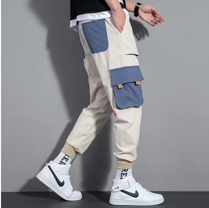 Trendy Color-Blocked Utility Trousers