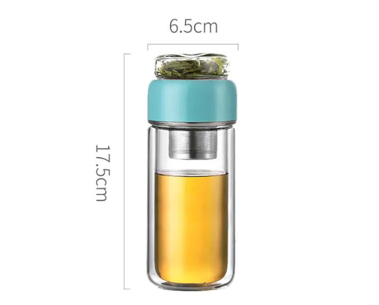 Travel Tea Infuser Glass Bottle